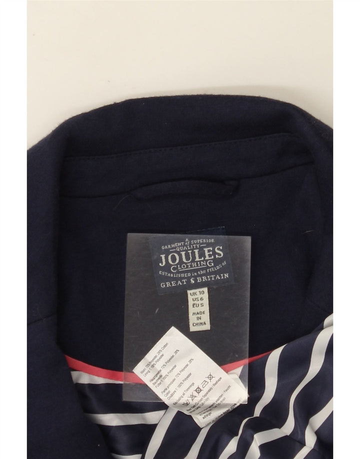 JOULES Chaqueta tipo blazer de 1 botón para mujer UK 10 Small Azul marino Algodón
