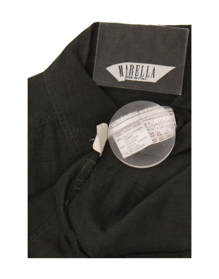 Camisa Marella para mujer UK 8 Small Khaki Linen