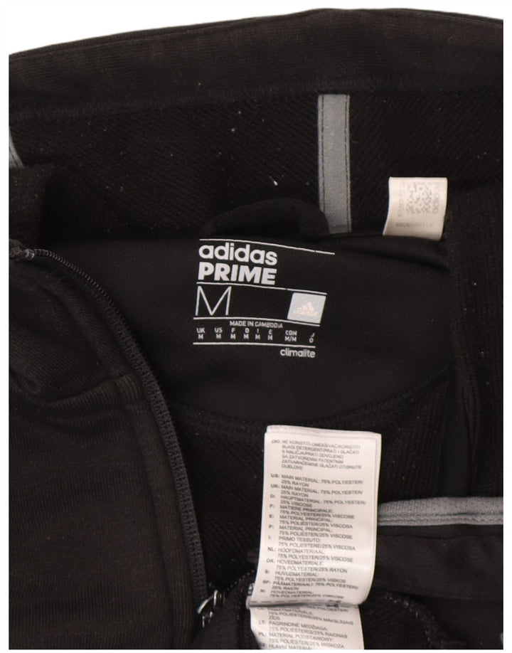 Adidas Climalite Graphic Zip Sudadera con capucha para hombre, poliéster negro mediano