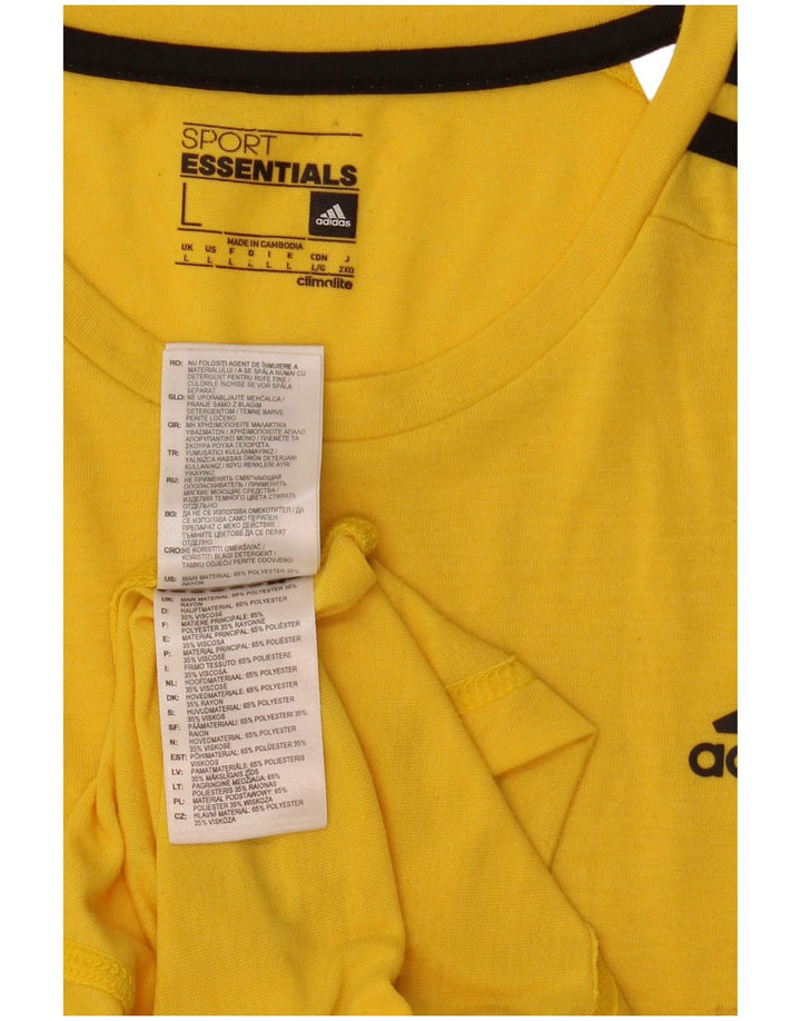 Adidas Mens Climalite Camiseta Top Grande Poliéster Amarillo