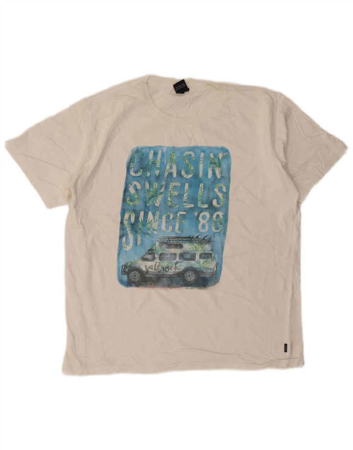 Saltrock - Camiseta gráfica para hombre, talla mediana, algodón blanco