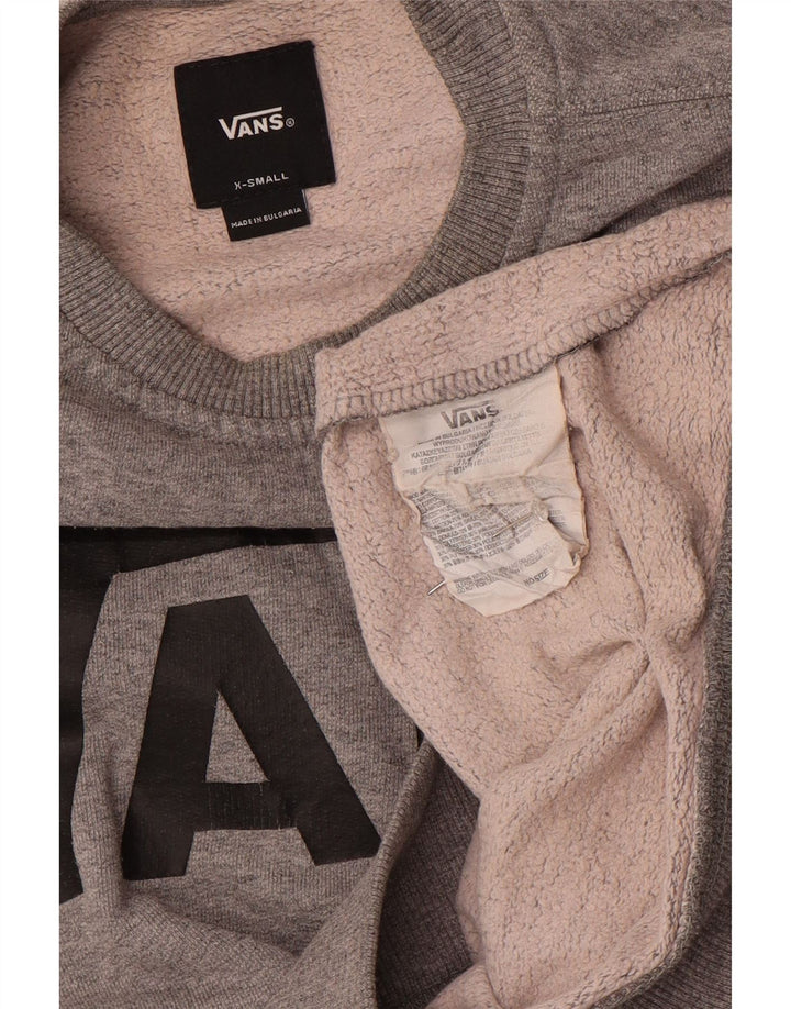 Vans Hombre Sudadera Gráfica Jumper XS Algodón Gris