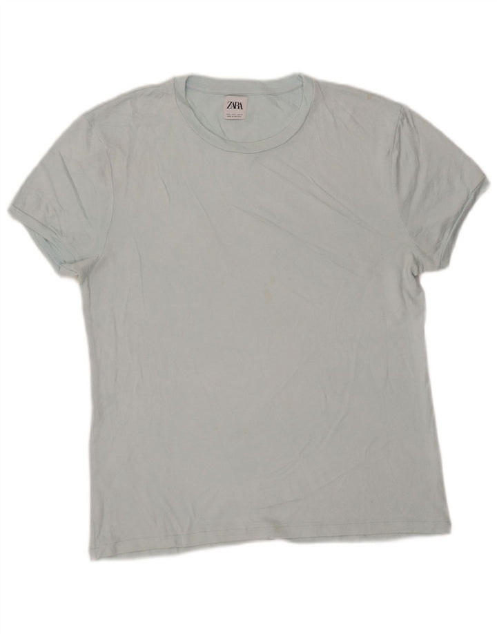 Zara Hombre Camiseta Top Grande Azul