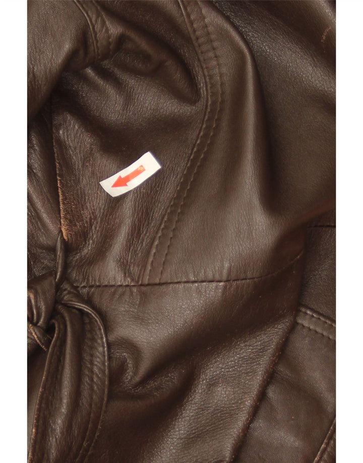 Chaqueta de cuero militar vintage para hombre IT 52 XL cuero marrón