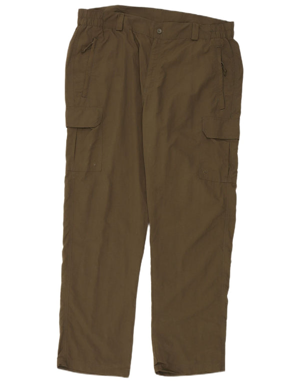 MOUNTAIN WAREHOUSE Pantalón cargo recto para hombre W38 L32 Nylon caqui