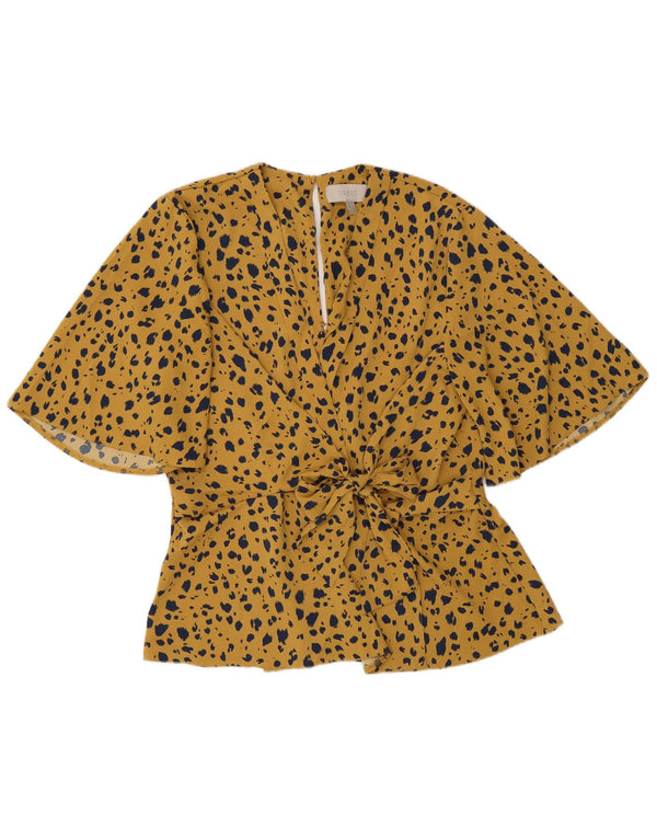 Blusa para mujer Coast Top UK 42 Poliéster con estampado animal amarillo medio