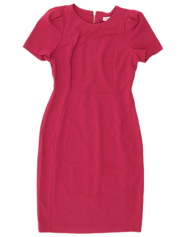 Calvin Klein vestido tubo para mujer US 6 pequeño poliéster rosa