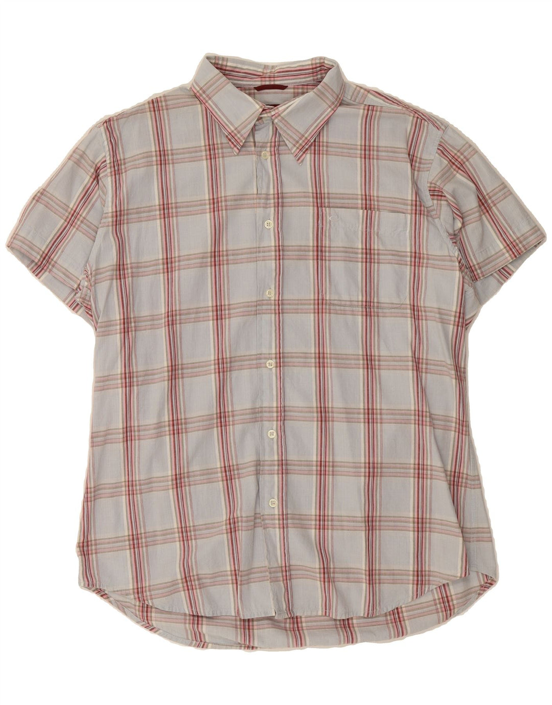 CARRERA Mens Short Sleeve Shirt XL Blue Check Cotton Vintage Carrera and Second-Hand Carrera from Messina Hembry 