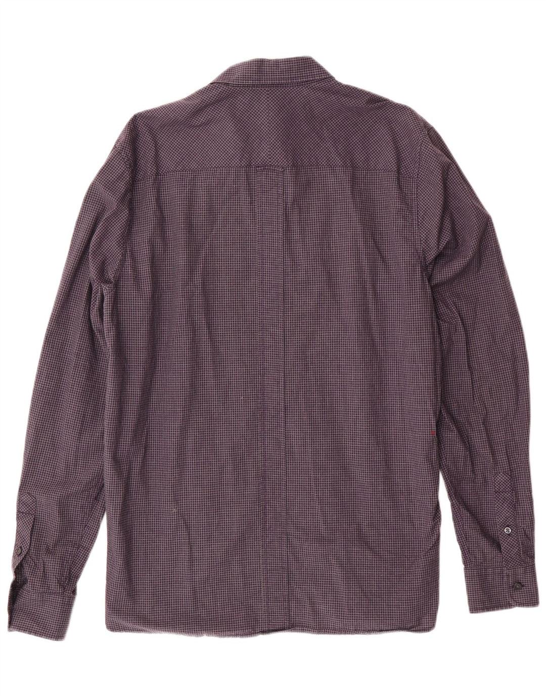 FRED PERRY Camisa para hombre grande de algodón a cuadros morado