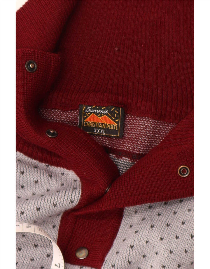 Summit Jersey para hombre con cuello y botones, talla 3XL, lana multicolor Fair Isle