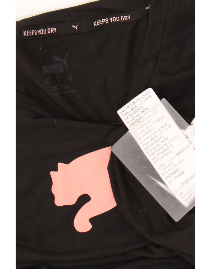 Puma Camiseta gráfica para mujer Top UK 44 Mediano Negro Poliéster