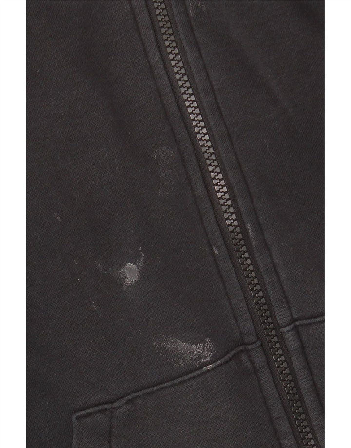 NIKE Suéter con capucha de gran tamaño con cremallera para mujer UK 6 XS Algodón negro