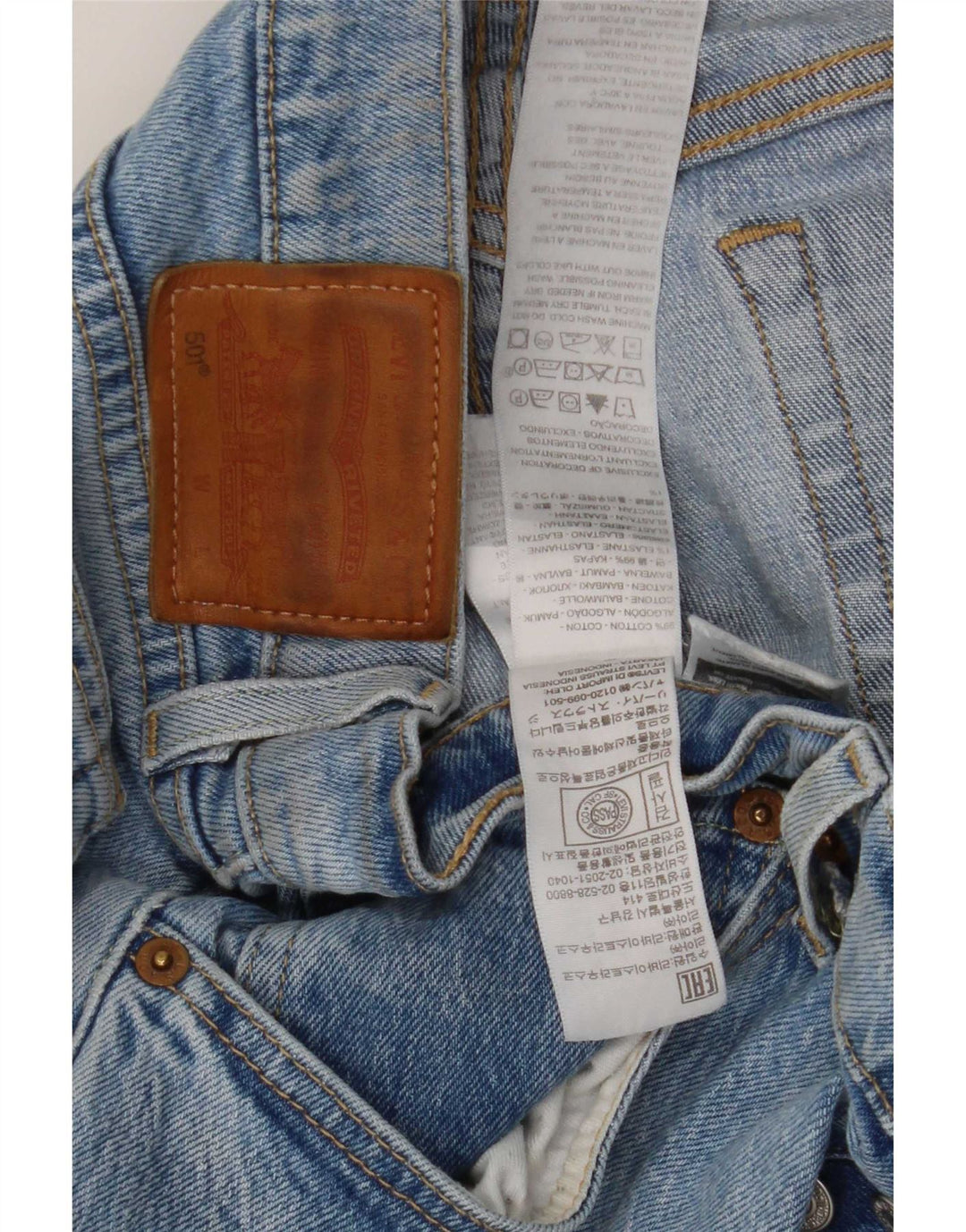 Levi's Hombre 501 Vaqueros Rectos W31 L26 Algodón Azul