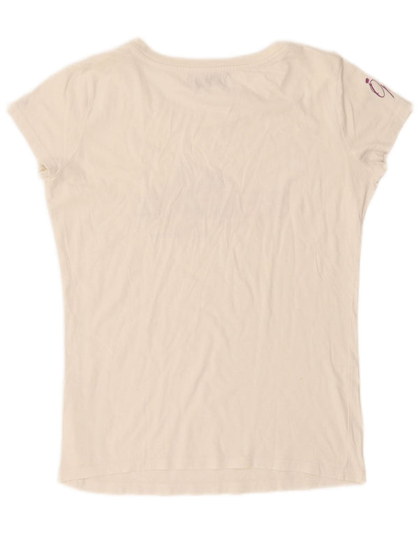 Replay Camiseta gráfica para mujer Top UK 46 Large Off White