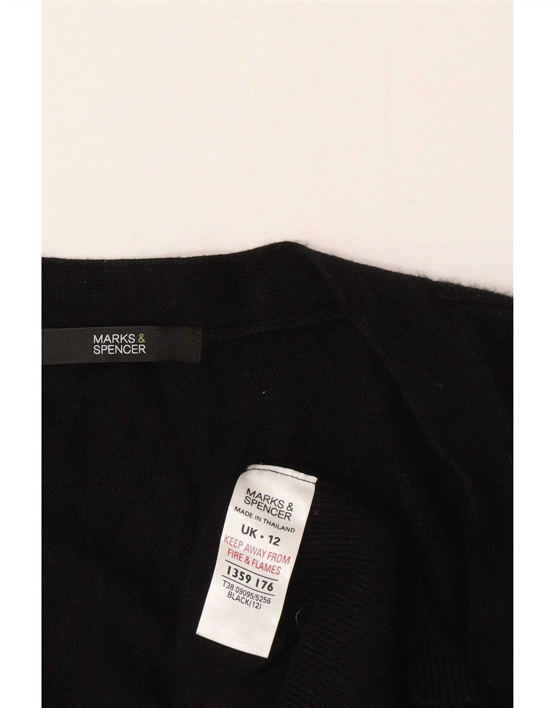 Marks & Spencer Suéter tipo cárdigan largo para mujer UK 42 Viscosa negra mediana