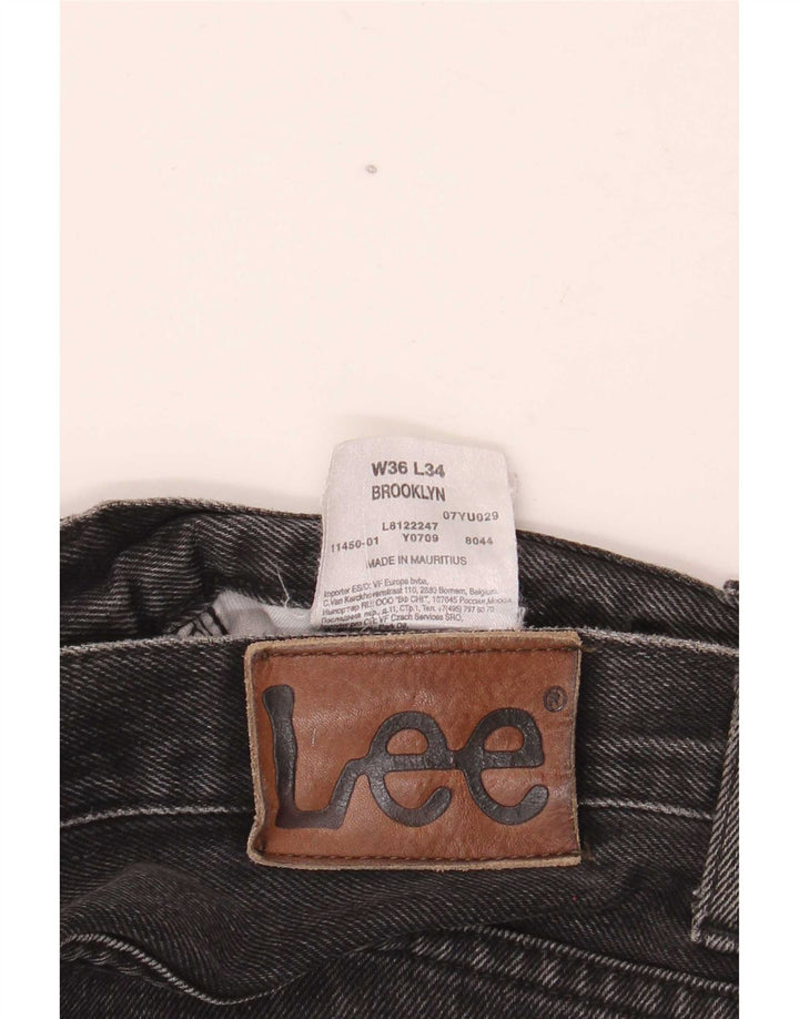 Lee Vaqueros Rectos Brooklyn para Hombre W36 L34 Algodón Negro
