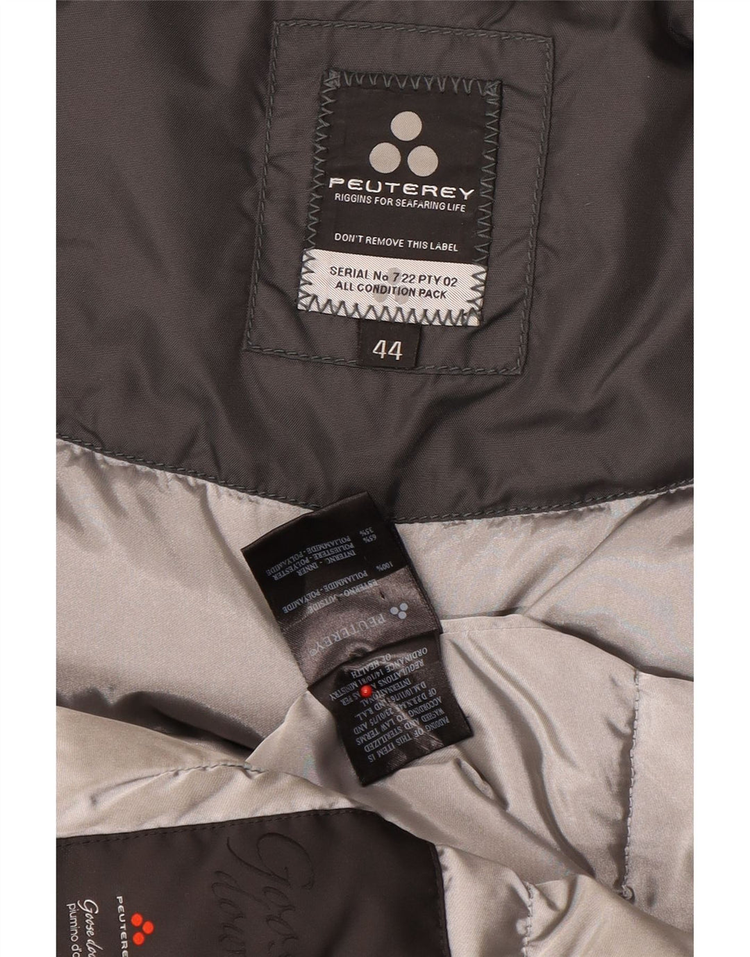 PEUTEREY Parka acolchada con capucha para mujer IT 44 Poliamida gris medio