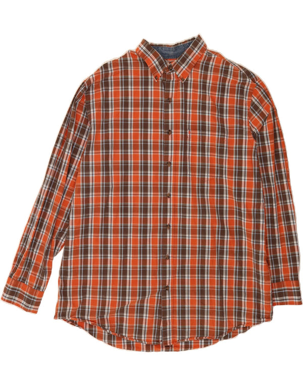 IZOD Mens Shirt 2XL Red Check Cotton