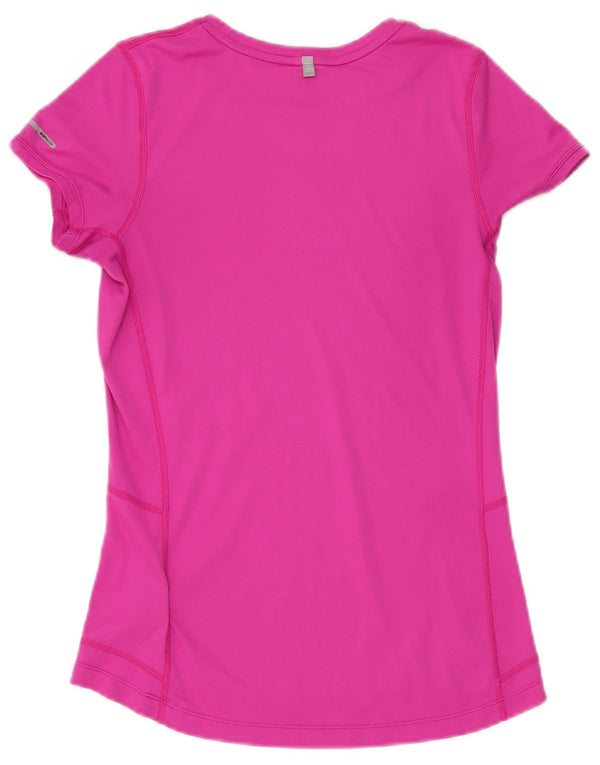 NIKE Mujer Dri Fit Camiseta Top UK 8 Small Rosa Poliéster