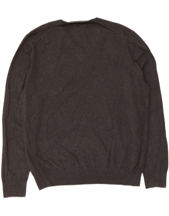 Marks & Spencer Jersey con cuello en V para hombre XL Algodón gris