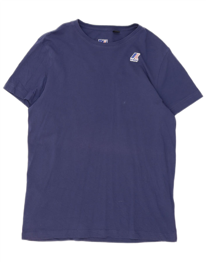 K-Way - Camiseta para hombre, talla grande, color azul marino, algodón