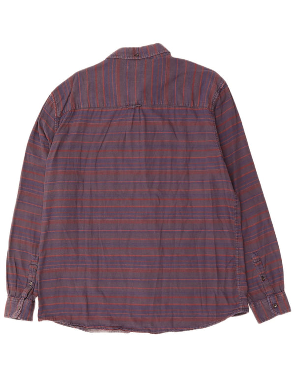 WRANGLER Camisa de corte regular para hombre 2XL Algodón a rayas azul marino