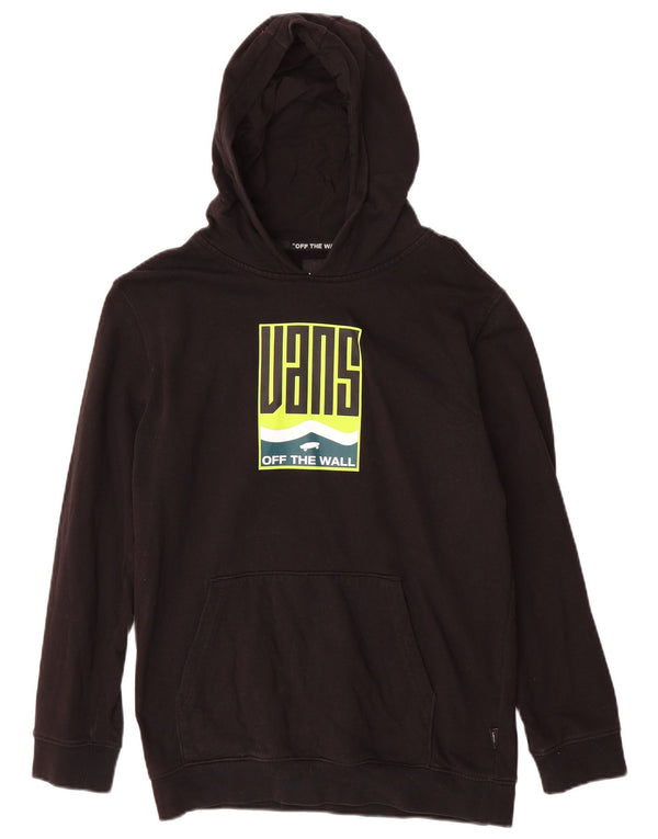 Vans Boys Graphic Hoodie Jumper 14-15 Years XL Black Cotton