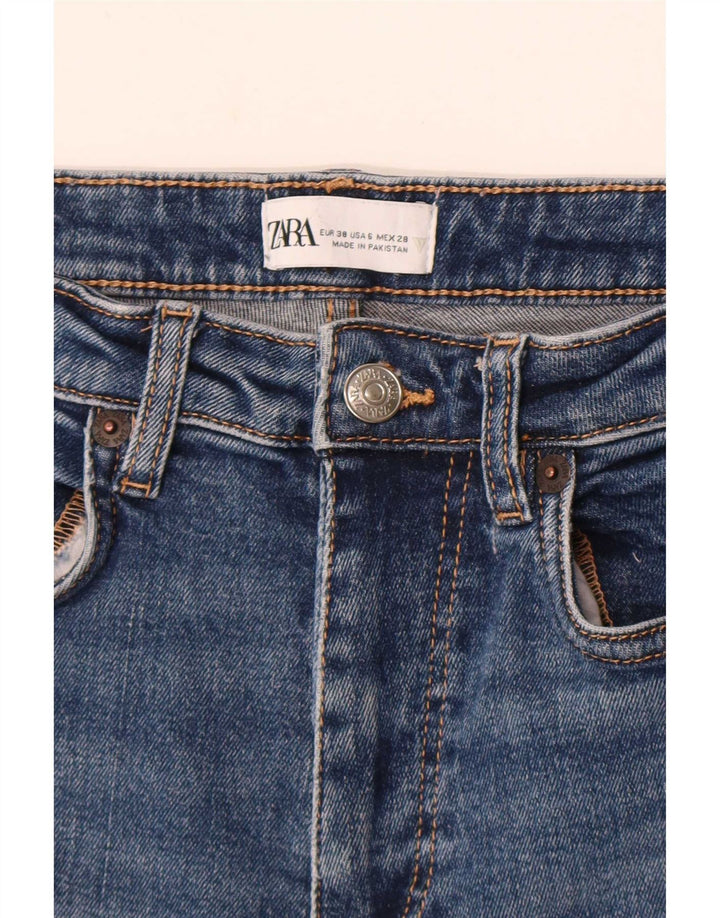 Zara Jeans Cortos Para Mujer EU 38 Small W28 L24 Azul