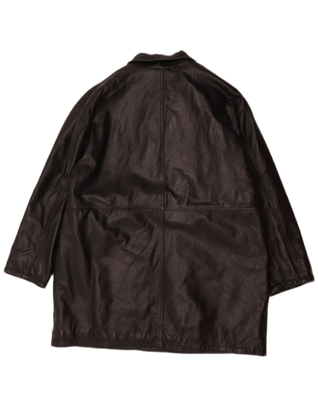 Vintage mujer chaqueta de cuero de gran tamaño IT 44 cuero negro medio