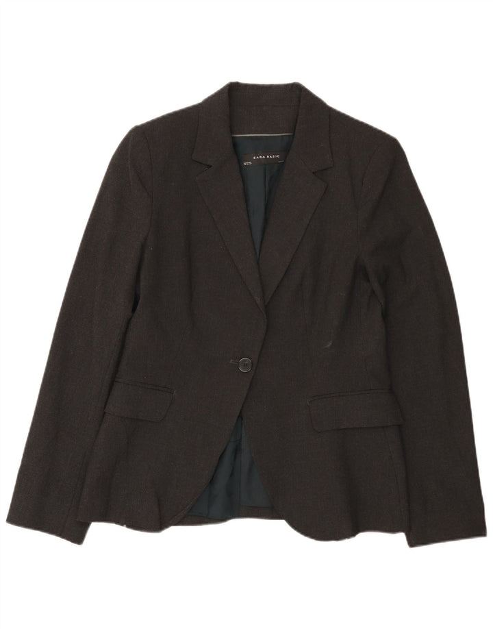 Zara Mujer Chaqueta Blazer De 1 Botón EU 40 Gris Medio