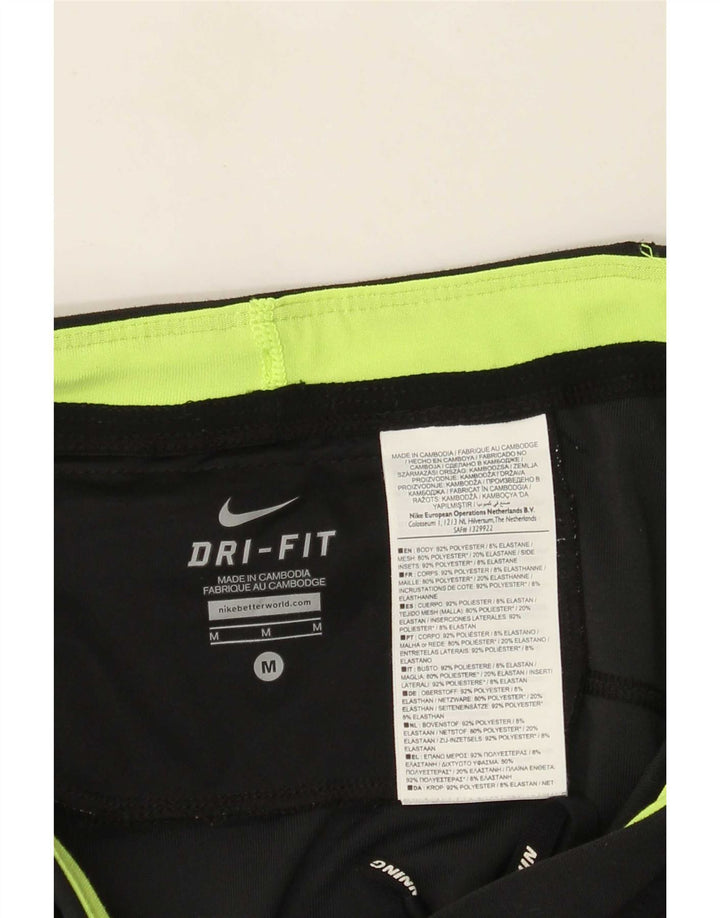 Nike Leggings capri Dri Fit para mujer UK 40 Mediano Negro Colorblock Poliéster