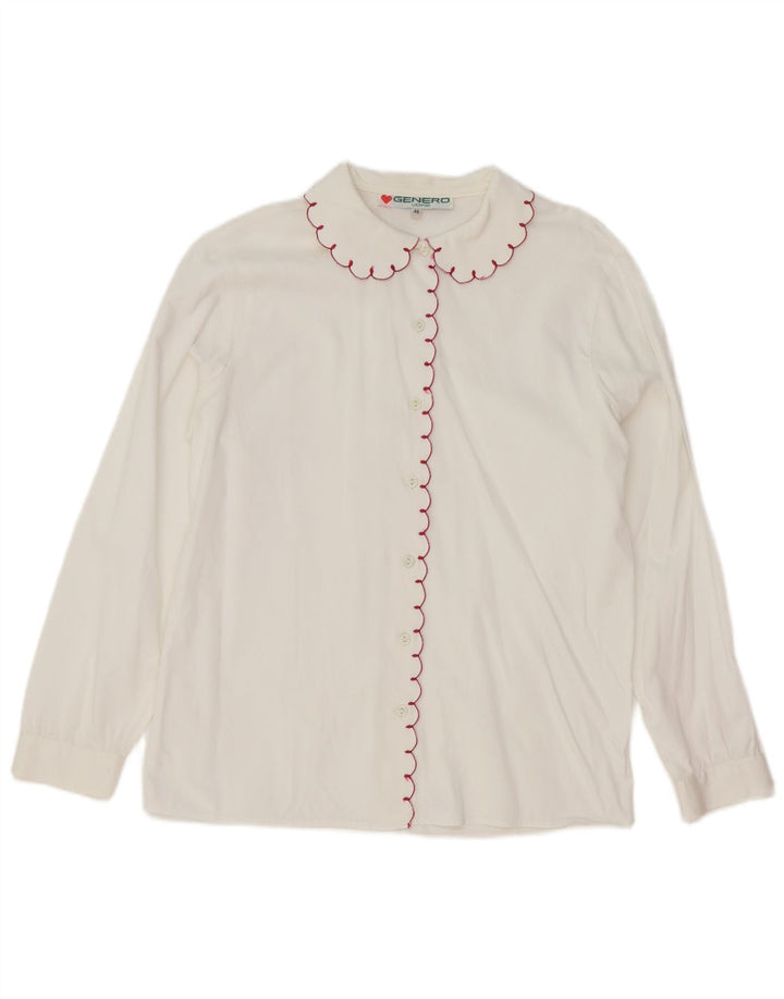 Camisa vintage para mujer IT 46 Algodón blanco grande