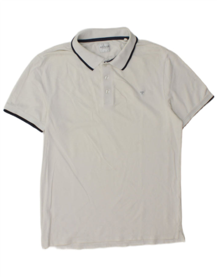 Guess Polo Hombre Blanco Grande