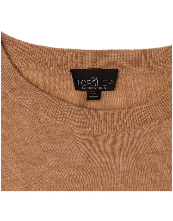 Topshop Top extragrande de manga larga para mujer UK 10 Small Beige