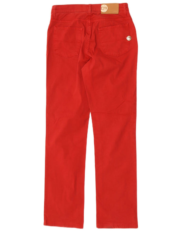Pantalón Casual Mujer Trussardi Recto W26 L30 Algodón Rojo