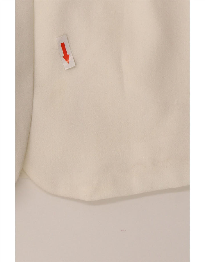 Wit Boy Chaqueta tipo blazer de 3 botones para mujer UK 10 Small Off White Poliéster