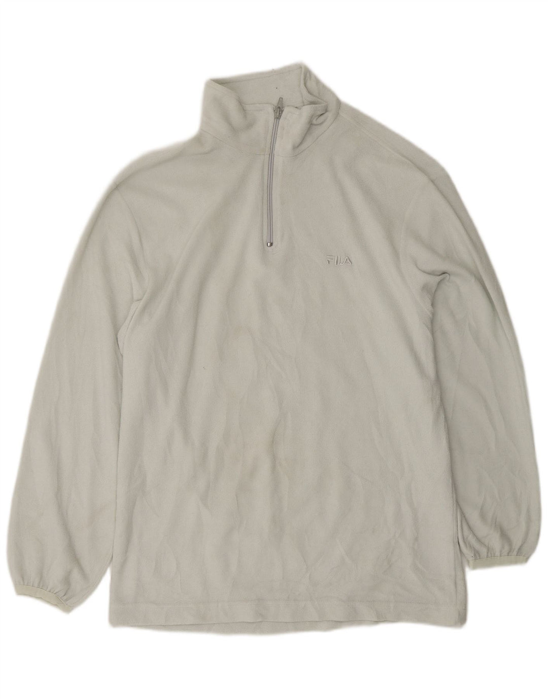 FILA Jersey polar con cuello y cremallera para hombre IT 56 XL Poliéster blanco