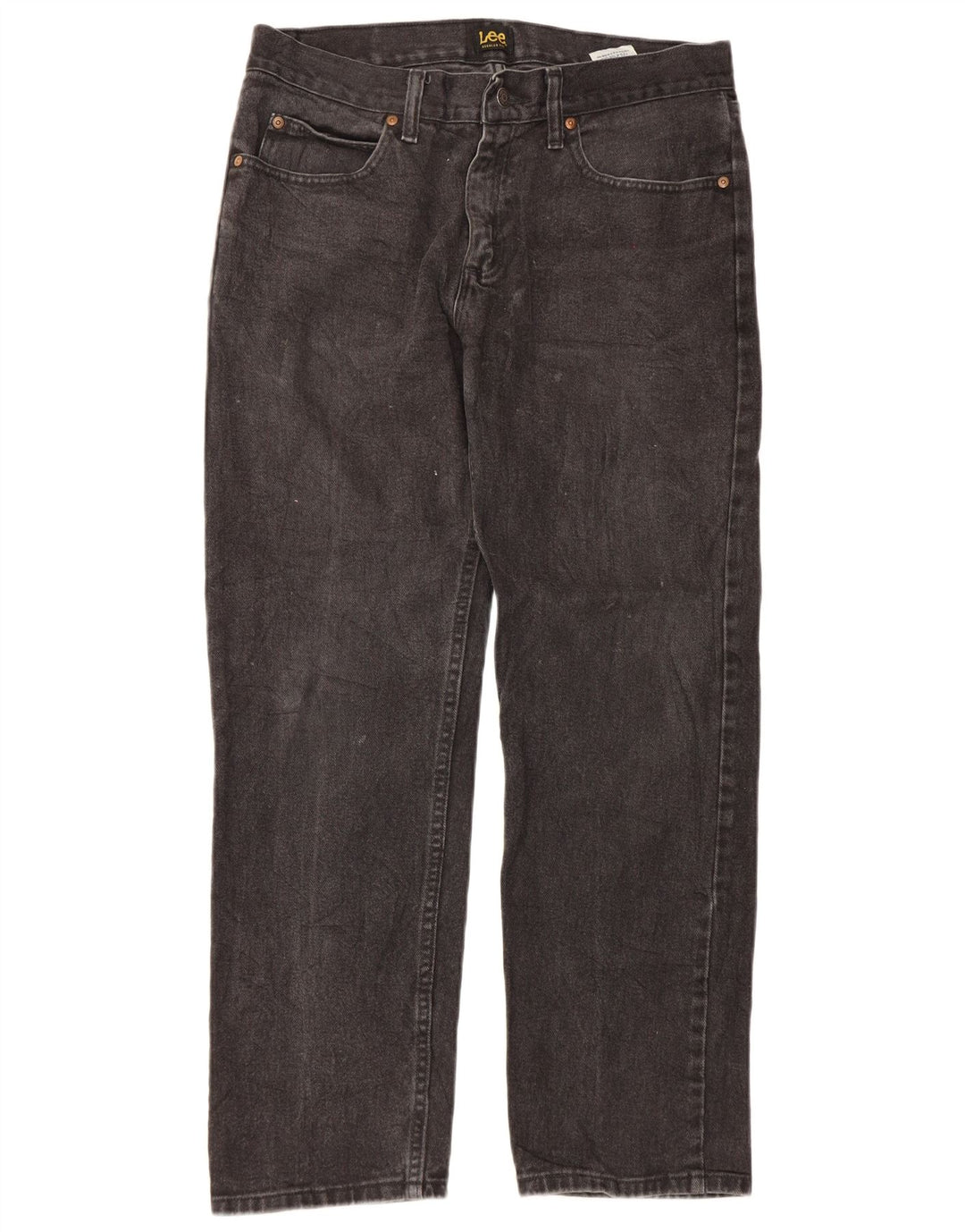 Vaqueros rectos de corte regular para hombre Lee W33 L30 Algodón negro