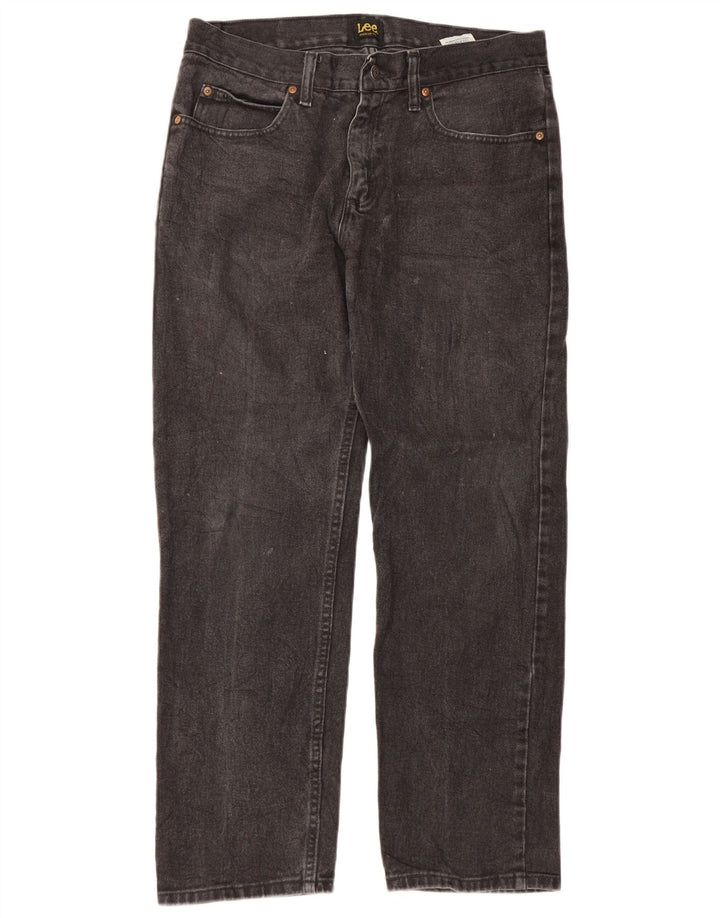 Vaqueros rectos de corte regular para hombre Lee W33 L30 Algodón negro