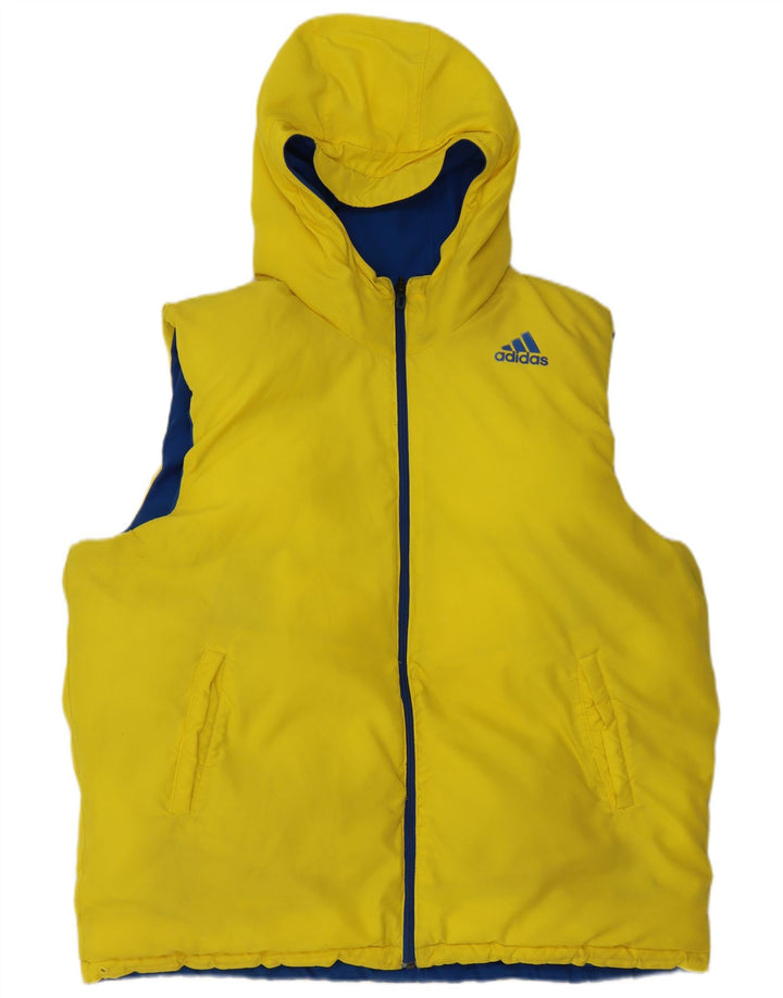 ADIDAS Chaleco acolchado reversible con capucha para hombre UK 42 XL Azul