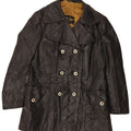 VINTAGE Chaqueta de cuero de doble pecho para mujer Reino Unido 12 Negro medio