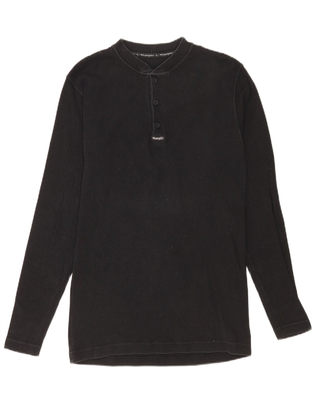 Wrangler Hombre Top Manga Larga Grande Algodón Negro