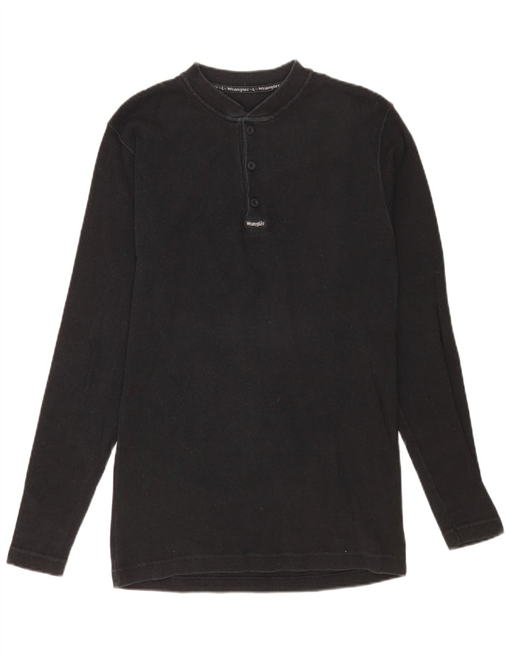 Wrangler Hombre Top Manga Larga Grande Algodón Negro