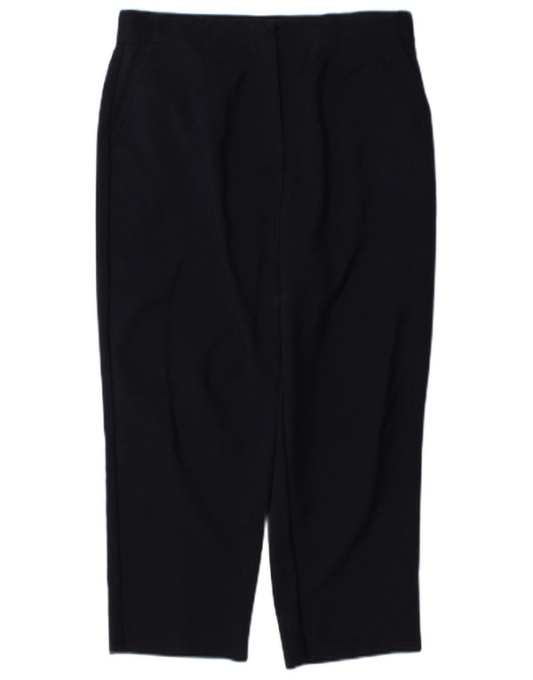 Marks & Spencer Pantalones Capri para Mujer UK 12 Medium W30 L22 Azul Marino Algodón