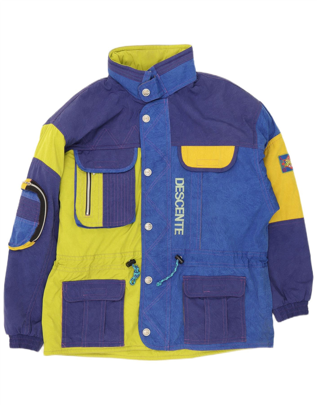 Descente Chaqueta de esquí con capucha para hombre IT 56 2XL Azul Colorblock
