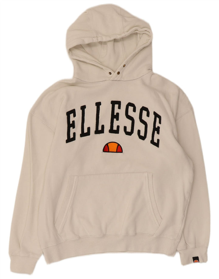 Ellesse Hombre Duke Graphic Sudadera Con Capucha Jersey De Algodón Blanco Mediano