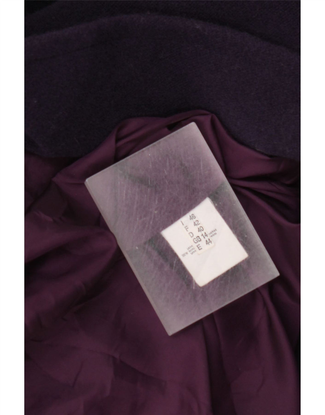 Vintage mujer abrigo de gran tamaño Reino Unido 14 lana virgen púrpura grande