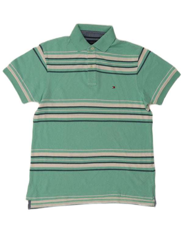 Polo Tommy Hilfiger Hombre XS Algodón A Rayas Turquesa