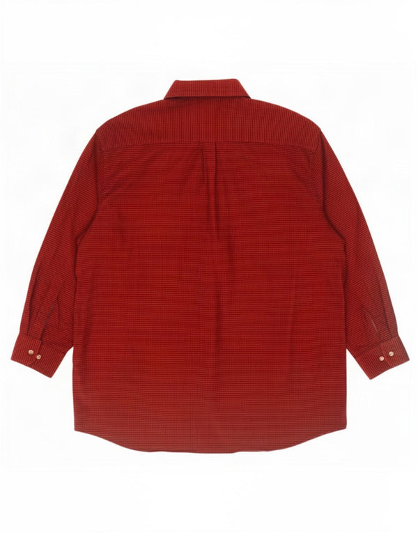 Walbusch Mens Shirt 2XL Red Gingham Cotton