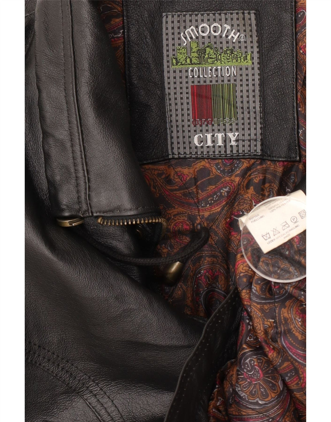Chaqueta de cuero vintage para hombre Reino Unido 42 XL cuero negro